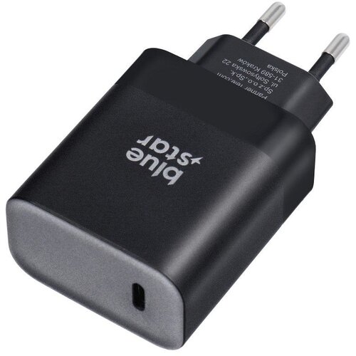 Blue Star Polnilec za telefon USB C QC4.0 PD 3A 45W + kabel USB C to USB C TFB-TC-45WPD črn Slike