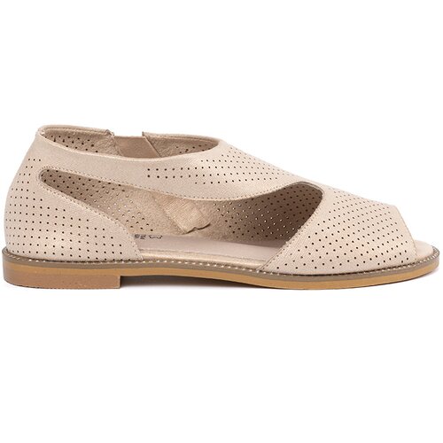 GOODIN Gold openwork sandals on a flat sole Slike