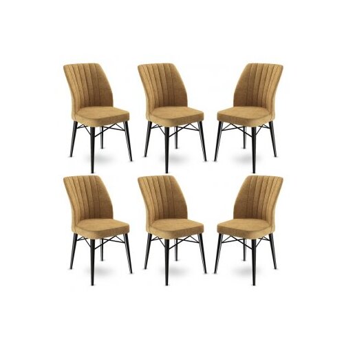 Hanah home Set od 6 trpezarijskih stolica Flex Cappuccino - crne boje Cijene