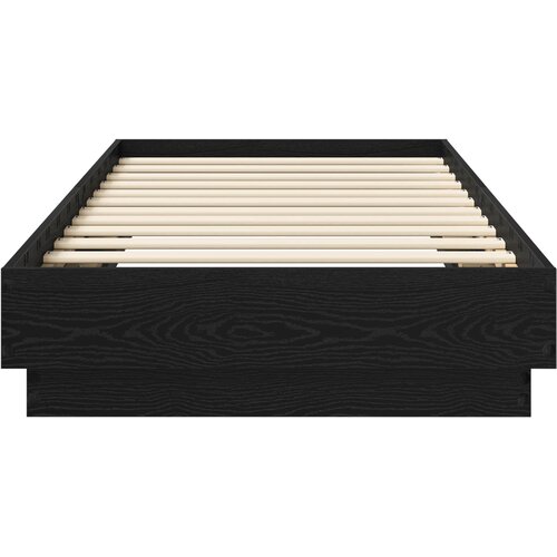  Okvir kreveta za pod Crni hrast 80 x 200 cm Konstruirano drvo Slike