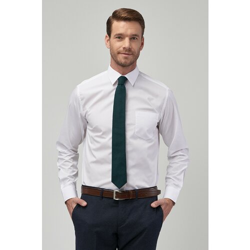 ALTINYILDIZ CLASSICS Men's White Regular Fit Comfortable Cut Shirt Slike