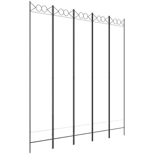  Sobna pregrada s 5 panela bijela 200x220 cm od tkanine Slike