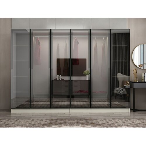 Hanah home ormar sa reflektujućim staklom Nisa 20661, 270 cm, peščar Cene