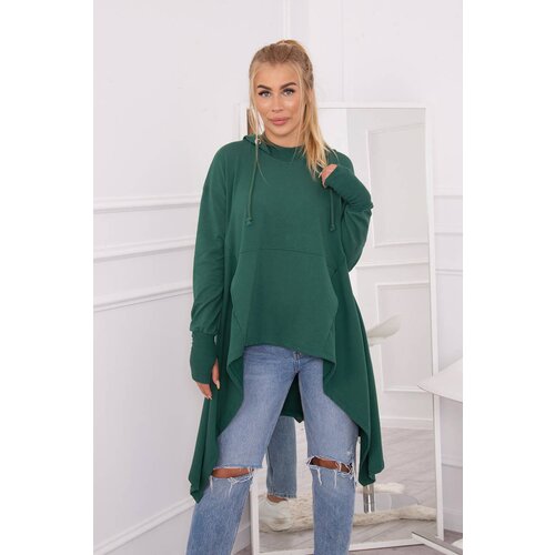 Kesi Flared dark green blouse at the bottom Slike