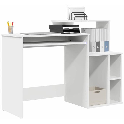  Stol s ladicama Bijelo 120,5 x 44 x 88,5 cm Konstruirano drvo Slike