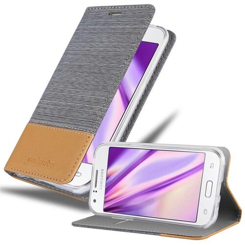 Cadorabo Ohi&scaron;je, združljiv s Samsungom v svetlo sivo rjavi barvi - za&scaron;čitni pokrov z magnetnim zapiranjem, stoječo funkcijo in režo za kartico, (20570510) Cene