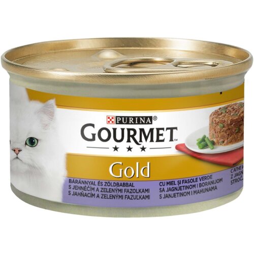 Gourmet konzerva za mačke sa ukusom jagnjetinom i boranijom gold 85g Slike