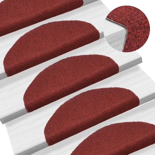 vidaXL Samoljepljivi otirači za stepenice 5 kom crveni 65 x 21 x 4 cm