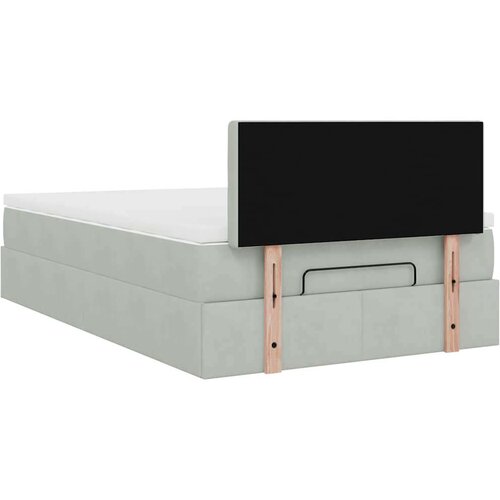 VidaXL Okvir kreveta s madraca svijetlosivi 120x200cm bar&amp;scaron;unasti Slike