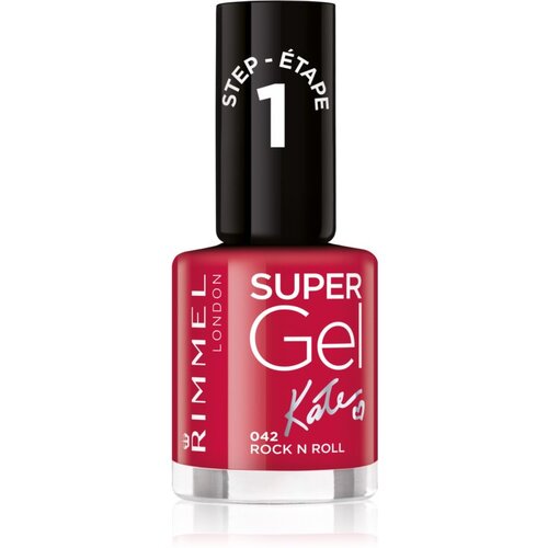 Rimmel London Super Gel By Kate gel lak za nohte brez uporabe UV/LED lučke odtenek 042 Rock n Roll 12 ml Slike