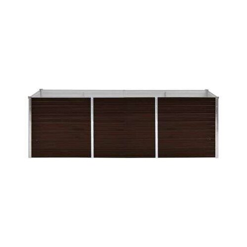 vidaXL Povišena vrtna gredica smeđa 240 x 80 x 77 cm pocinčani čelik Cene