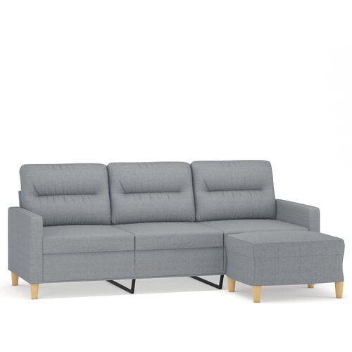 Maison Chic kavč - Sofa - Kanape trosed s stolčkom za noge svetlo siv 180 cm blago, (21727708) Slike