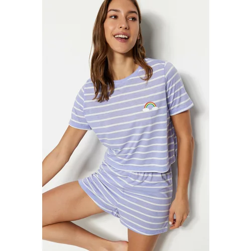 Trendyol Pajama Set - Purple - Striped