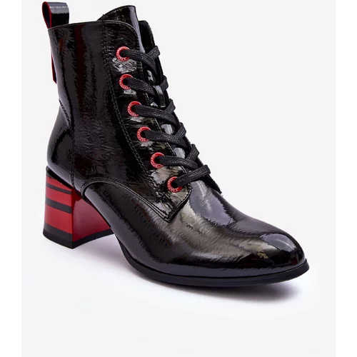 Kesi Patent S High Heel Ankle Boots. Barski Black