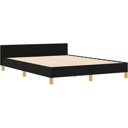  Krevetna konstrukcija s uzglavljem Crna 140 x 200 cm tkanina Slike