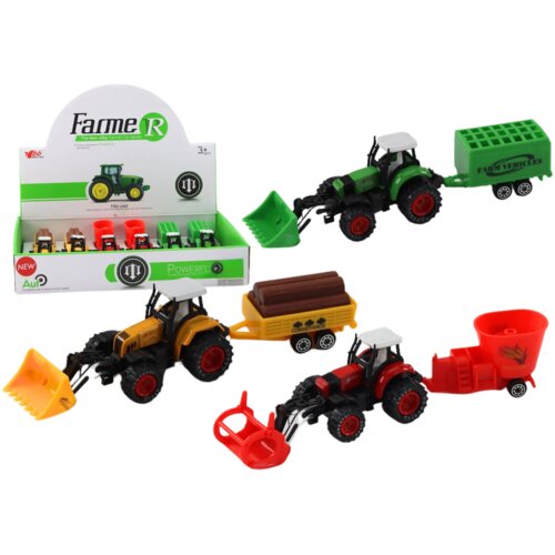  Tractor With Trailer Excavator Bulldozer Agricultural Machine Yellow Cene