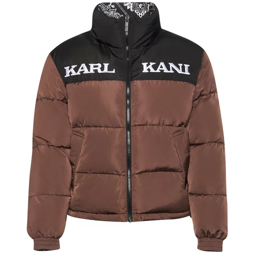 Karl Kani Zimska jakna tamno smeđa / crna / bijela
