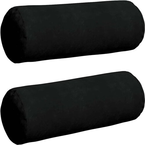 VidaXL valjkasti jastučići 2 pcs crna &amp;Oslash; 25 x 70 cm mikrofiber tkanina Slike
