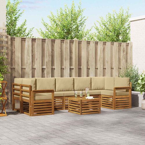  Set vanjskih sofa 8 kom. Prirodna i bež Cene