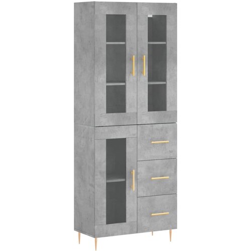 vidaXL Visoka komoda betonsko siva 69,5x34x180 cm inženirski les, (20806039) Cene