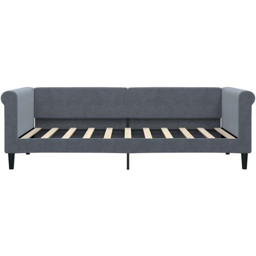 vidaXL Dnevna postelja z vzmetnico temno siva 90x190 cm žamet, (20937166) Cene
