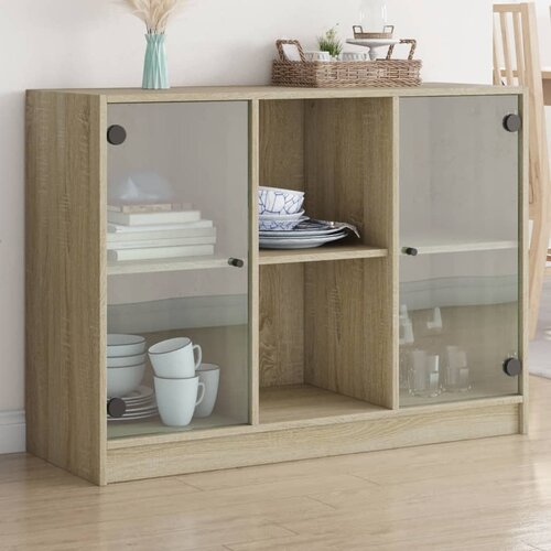 vidaXL Komoda dimljeni hrast 102x37x75,5 cm inženirski les Cene