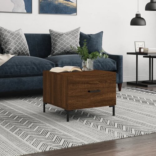  Stolić za kavu smeđa boja hrasta 50x50x40 cm konstruirano drvo Slike