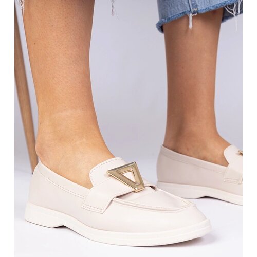 D/CEO marka niezdefiniowana Beige women's moccasins with elegant decoration Viletta Cene