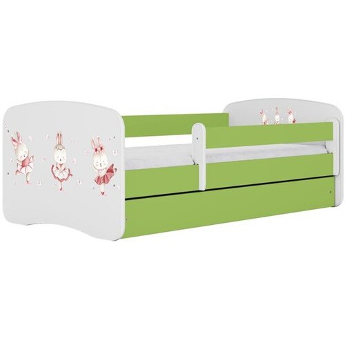 HAPPYKIDS Dječji krevet Dreamy zečići 160x80 sa madracem bez ladice Zelena Cene