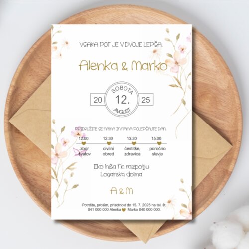  Poročna vabila MINIMALISTIČNA PORMIN 309 Cene