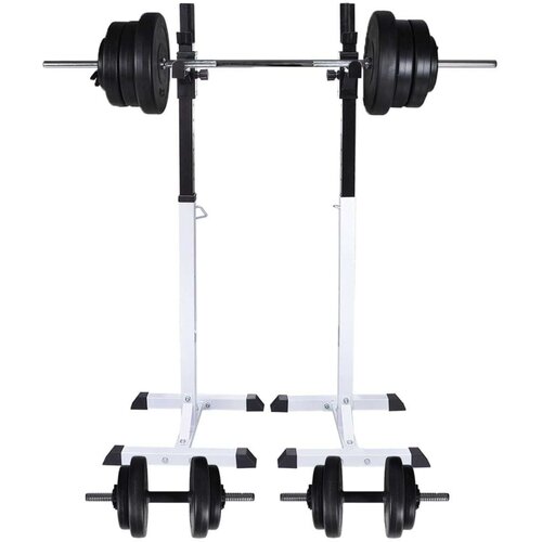 vidaXL Stojalo za uteži s kompletom uteži in palic 60,5 kg Cene