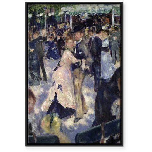  Slika - Pierre-Auguste Renoir &amp;ndash; Le Moulin de la Galette detail of the dancers 80x120 U crnom drvenom okviru Slike