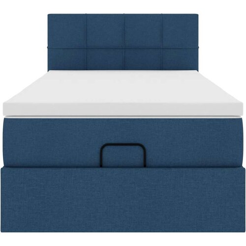 VidaXL otomanski okvir kreveta s madraca plavi 90x190cm od tkanine Slike
