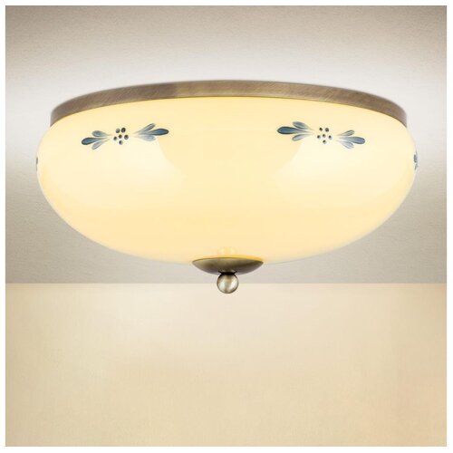 Orion plafonska svetiljka landhaus 3xE27/60W/230V, prečnik 35 cm, bronza/bež/plava Cene