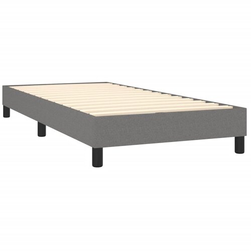  Krevet s oprugama i madracem tamnosivi 100 x 200 cm od tkanine Slike