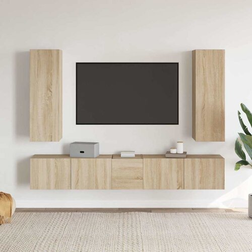  5-dijelni set TV ormarića boja hrasta sonome konstruirano drvo Slike