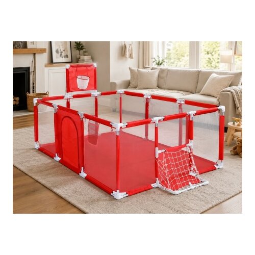 Delunaro dečija ogradica za igru sa golovima i ko&amp;scaron;em 120x180x61 cm ( KLK2610-Red ) Slike