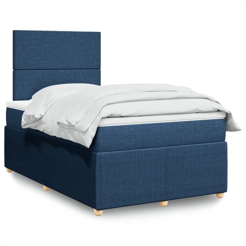 vidaXL Box spring postelja z vzmetnico moder 120x200 cm blago Cene