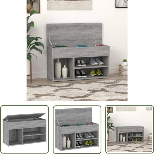 The Living Store Klop za čevlje siva sonoma 80x30x45 cm konstruiran les - Klop Za Čevlje, (21744444) Cene