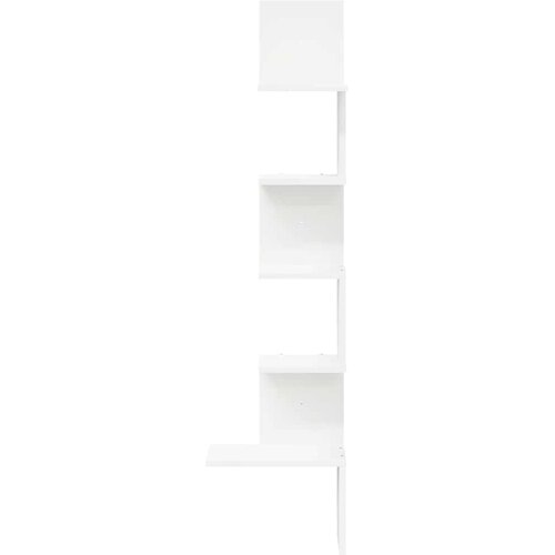  Zidne kutne police bijele 32x32x127,5 cm od konstruiranog drva Slike