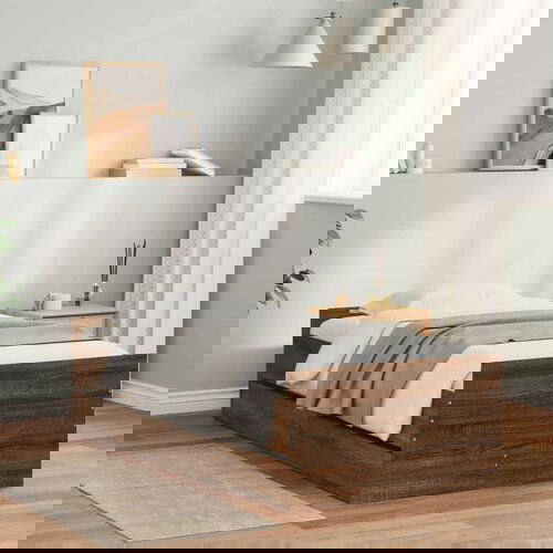 Furnova Posteljni okvir s predali rjavi hrast 75x190 cm, (21935319) Slike
