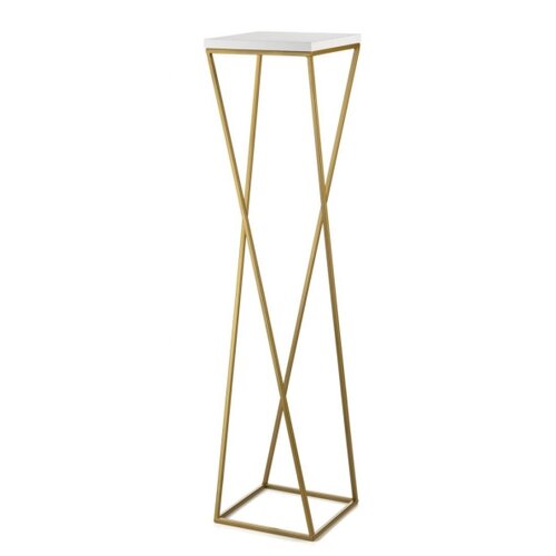  Stalak za cveće LOFT 100x24 cm zlatna/bela Slike