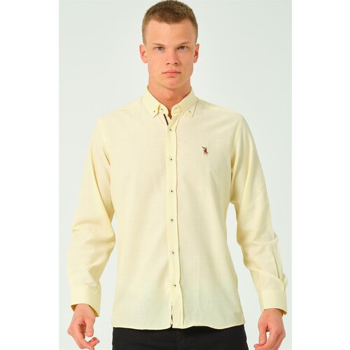 Dewberry G674 MEN&amp;#039;S SHIRT-YELLOW-2 Slike