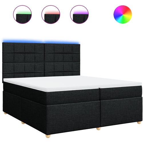 vidaXL Box spring postelja z vzmetnico črn 200x200 cm blago, (21307598) Cene