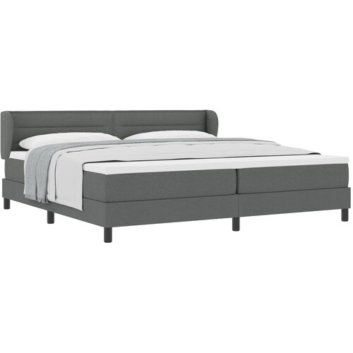 VidaXL Box Spring Postelja z Matracem Temno Siva 200x200 cm Tkanina Slike