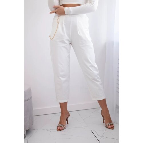 Kesi New Punto Pants Pants with Chain Ecru Cene