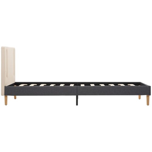  Okvir za krevet od tkanine LED krem i tamnosivi 100 x 200 cm Slike