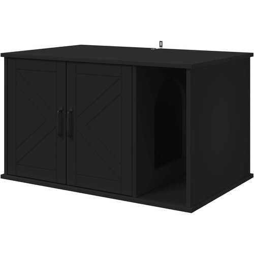vidaXL Mačja hi&scaron;a Črna 85 x 55 x 50 cm Konstruiran les, (5000111108) Cene