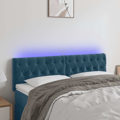  LED uzglavlje tamnoplavo 160x7x78/88 cm baršunasto Cene