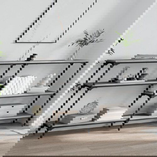 VidaXL Klubska mizica siva sonoma 160x29x75 cm inženirski les Slike